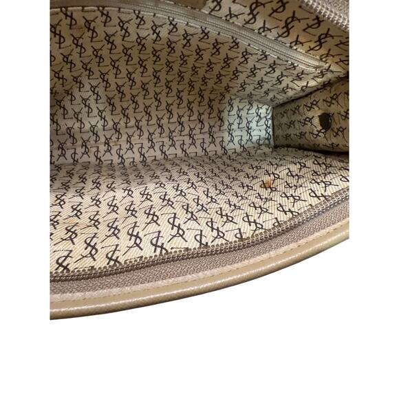 Yves Saint Laurent YSL Giraffe Print Clutch Bag Coated Canvas Leather Trim - Picture 9 of 16